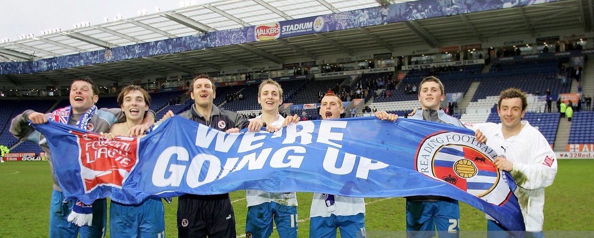 TalkReading's tweet photo. 15 YEARS AGO TODAY: Reading were promoted to the Premier League for the first time in the club’s history after a 1-1 draw away at Leicester. 

𝗨𝗻𝗳𝗼𝗿𝗴𝗲𝘁𝘁𝗮𝗯𝗹𝗲 𝗺𝗲𝗺𝗼𝗿𝗶𝗲𝘀 🔵⚪️ #readingfc https://t.co/1a2TxlECmC