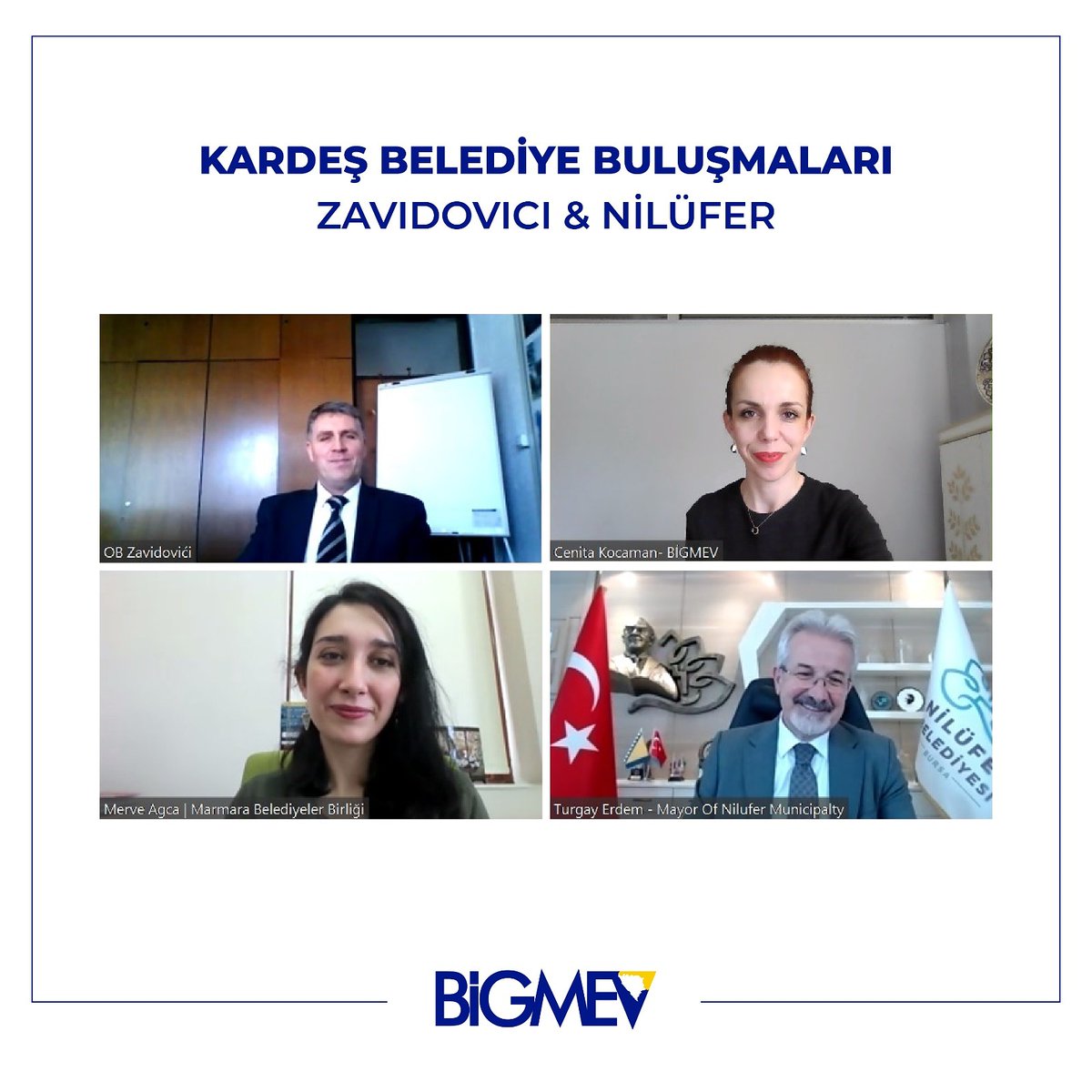 Bigmev's tweet photo. Kardeş Belediye Başkanları, BİGMEV ve Marmara Bel. Bir. aracılığı ile buluşmaya ve somut projeler görüşmeye devam ediyor. 
Zavidovici Bel. Bşk. Sn.Hašim Mujanović ve Nilüfer Bel. Bşk. Sn.Turgay Erdem'in samimi görüşmesinde tecrübe paylaşım programları düzenlenmesine karar verildi https://t.co/qt3Ybmu07w