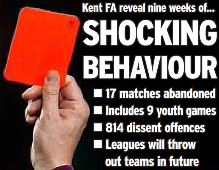 KentOnlineSport's tweet photo. An open letter from the Kent FA signed by 29 affiliated leagues says discipline must improve after they reveal some shocking stats from just nine weeks of play 
https://t.co/C3r806zDej https://t.co/5xQPApJcHQ