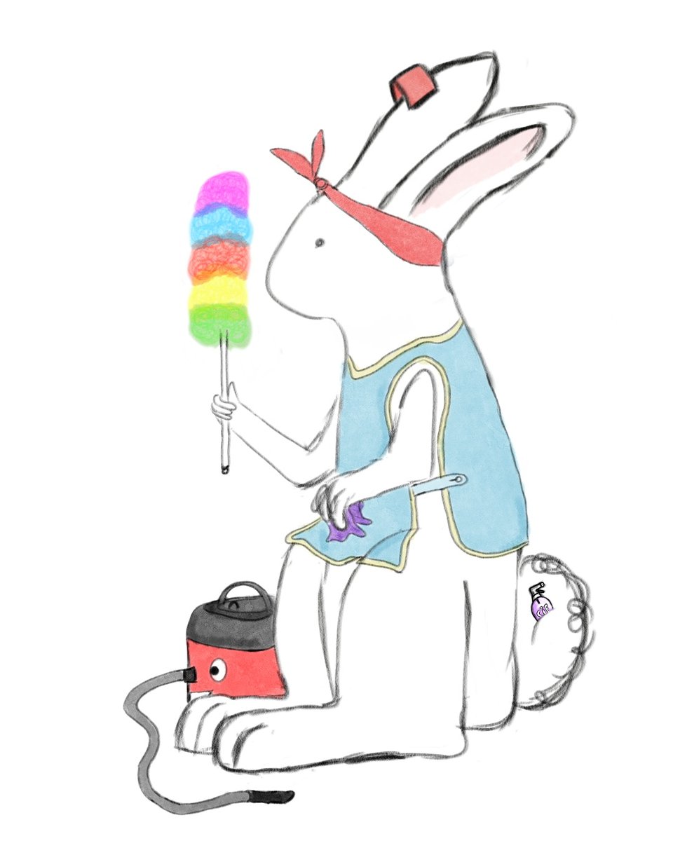 lappins1's tweet photo. Cleaning Lappin.
.
.
.
.
.
#rabbits #rabbit #rabbitart #art #artistsoninstagram #artist #doodle #doodles #doodlesofinstagram #bunny #bunnyrabbit #lapins #lappins #digitalart #sketch #drawing #cleaner #cleaning #henryhoover #featherduster #cif https://t.co/wKIMZzzsZt