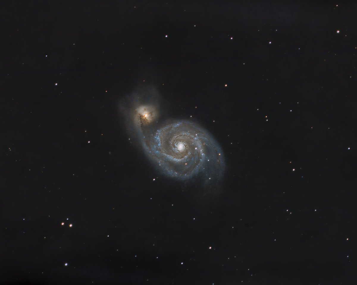 Whirlpool Galaxy- 5 hrs LRGB- still struggling with dust bunnies but progress. #astronomy #astrophotography #astrohour