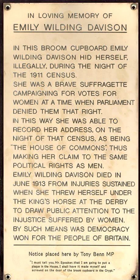 exitthelemming's tweet photo. Can we put Priti Patel in this House of Commons broom cupboard until she understands the power of protest? It made it possible for the job of Home Secretary to be held by a woman, after all https://t.co/bVbAxZIf4U