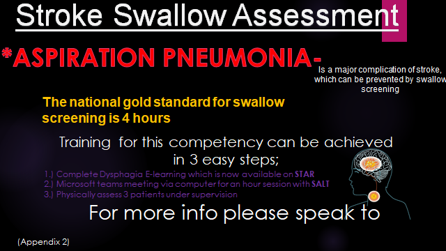 ndhtclinicaltr's tweet photo. @PUNCtashy #NDHTPreceptorship deservingly received a greatex for introduction of swallow assessment training via Ms teams to ED staff @NDHT to improve patient experience &amp; outcome. Enabled by collaboration @karenswiss CNS stroke team, SLT #Preceptor &amp; #NDHTBUDDY @LucyTotty https://t.co/QtP2gExWHF