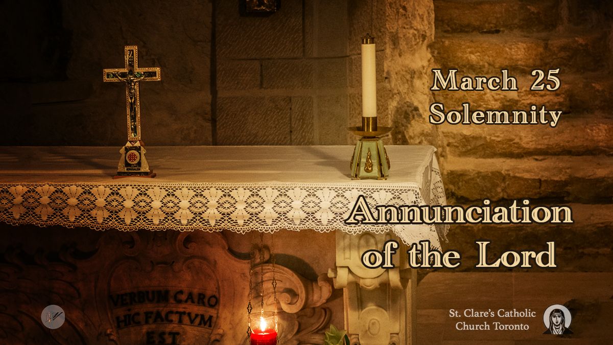 Today we celebrate the The Annunciation of the Lord, when the Word was made flesh thanks to Mary's 'yes'.
Why is the Solemnity of the Annunciation celebrated on March 25th?  Because it is nine months from the date we celebrate the birth of Jesus!
#CatholicTO #theannunciation