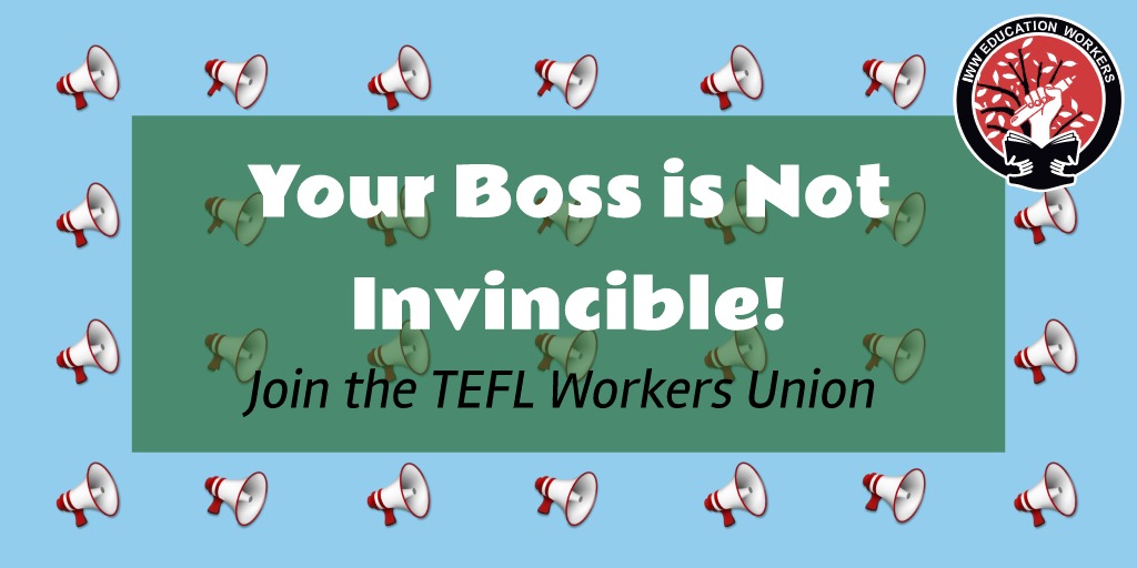 TeflUnion's tweet photo. #TEFL bosses are happy to look out for themselves by closing schools that we'd kept profitable for years. Join the #union now so if the worst happens, you already have someone fighting in your corner. 

https://t.co/7QM9MW0wo8

#ELT #ecexperience @iww @IndustrialWrk

2/2 https://t.co/OonvNOa4fM