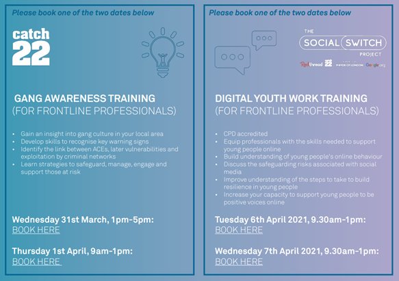 WolvesVRT's tweet image. Still time to book onto Gang Awareness Training and Digital Youth Work for frontline professionals. 

eventbrite.co.uk/e/gangs-awaren…