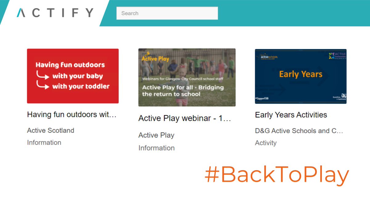 Actify's tweet image. 1️⃣ week left of our #BackToPlay theme!🏃‍♂️

Have you got some brilliant resources to encourage young people and their families to get #BackToPlay?

▶actify.org.uk/module/1399
Some modules already uploaded include:

🌟Having fun outdoors
🌟Active Play webinar
🌟Early Years Activities