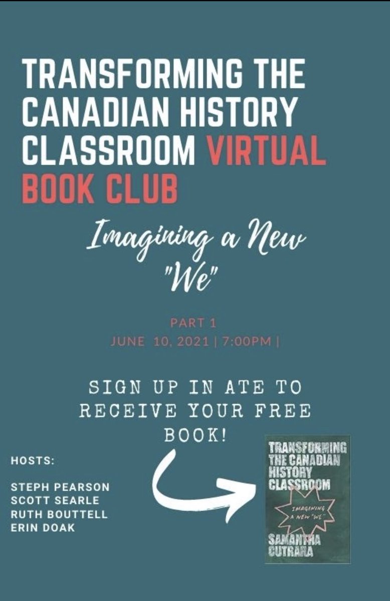 Who do we imagine when we imagine Canada? What do we imagine? Who and what make up Canada’s past? Who and what defines Canada’s future? Sign up to explore these Q’s on ATE by April 6 &amp; get a free copy of the book ⬇️ #ocsbHistory <a href="/scottsearle/">Scott Searle (He/His)</a> @RBouttell @TheSPearson <a href="/OCSBSuccess/">Student Success 7-12</a>