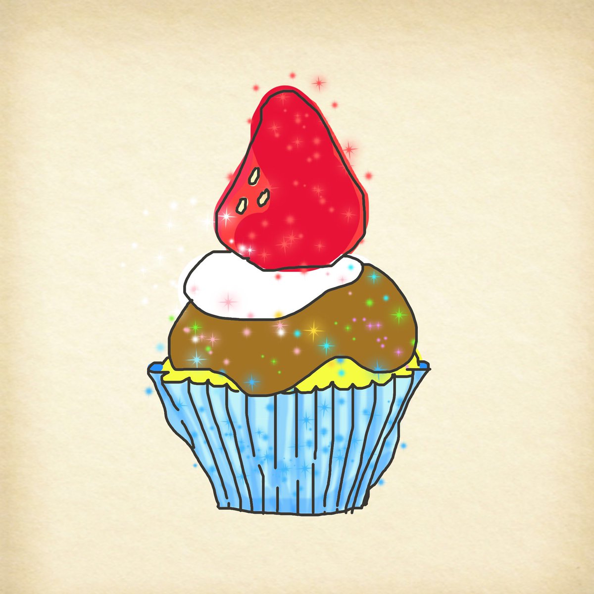 ট ইট র Misa Today S Cupcake Pcで落書きカップケーキ 普段パソコンでイラスト描かないので トラックパッドによる落書き 人差し指で描きました パソコンだといとも簡単にキラキラをトッピングできる ﾟ カップケーキ イラスト