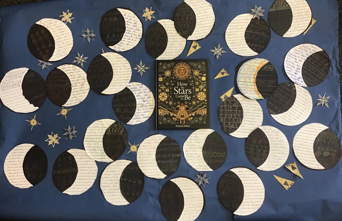 HolbrookschoolR's tweet photo. Wow! We have had an amazing time studying How the Stars Came To Be by @pmistryartist. Today, we were very excited to discover the title and we’ve had such fun pretending to be the moon. Our poems are incredible because we’ve been inspired by this wonderful book! @clpe1 https://t.co/39n0CW1aPS