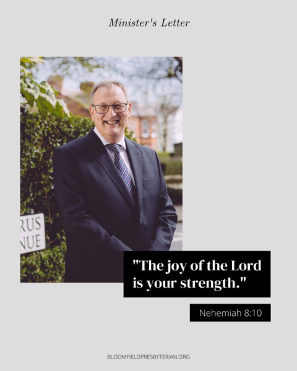 BloomfieldPC's tweet photo. You can read the latest update from Frank by going to our church website. In his letter he talks about the return of face to face worship.

"The Joy of the Lord is your strength" Nehemiah 8:10 https://t.co/idcVHXYzC4