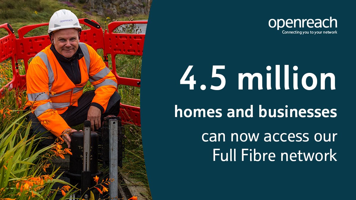 WeAreOpenreach's tweet photo. Our March 2021 milestone has been hit 👍

The #broadband of the future is here. #WeAreOpenreach https://t.co/pW0wMJvkC4