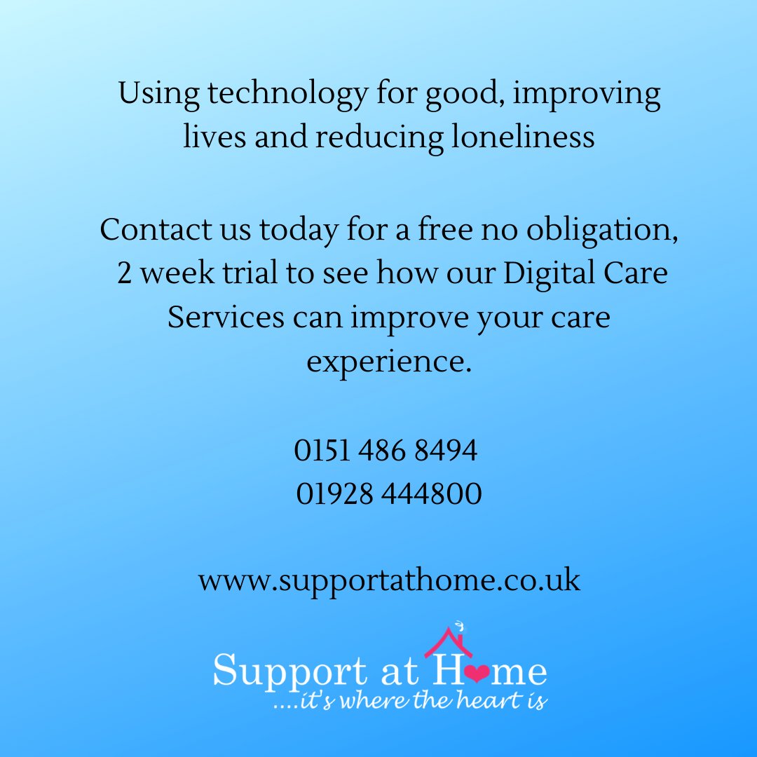 Support_at_Home's tweet photo. This can be accessed as part of your existing care plan with Support at Home or for new clients who are looking for additional virtual support.
If you want more information on our new service, contact us today on 0151 486 8494 to find out more https://t.co/XfIBNkQQix