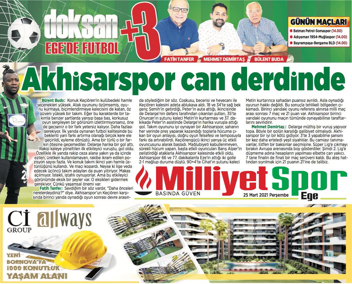 ayberkgokbak's tweet photo. #Milliyet #MilliyetEge #MilliyetEgeSpor #Akhisarspor #Can #Derdinde @Akhisarspor @AkhisarsporF @Akhisarsporlu_ @akhisarspornews @akhisar_arena @Mehmet_Dmirtas @fatihtanfer @BudaBulent https://t.co/0R3gfJIh5z