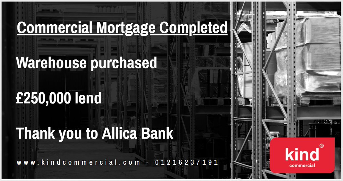 Proud to announce another successful deal completion - and thanks to <a href="/AllicaTeam/">Allica Bank</a> for making it possible. Get in touch today to find out how we can help with your commercial mortgage.