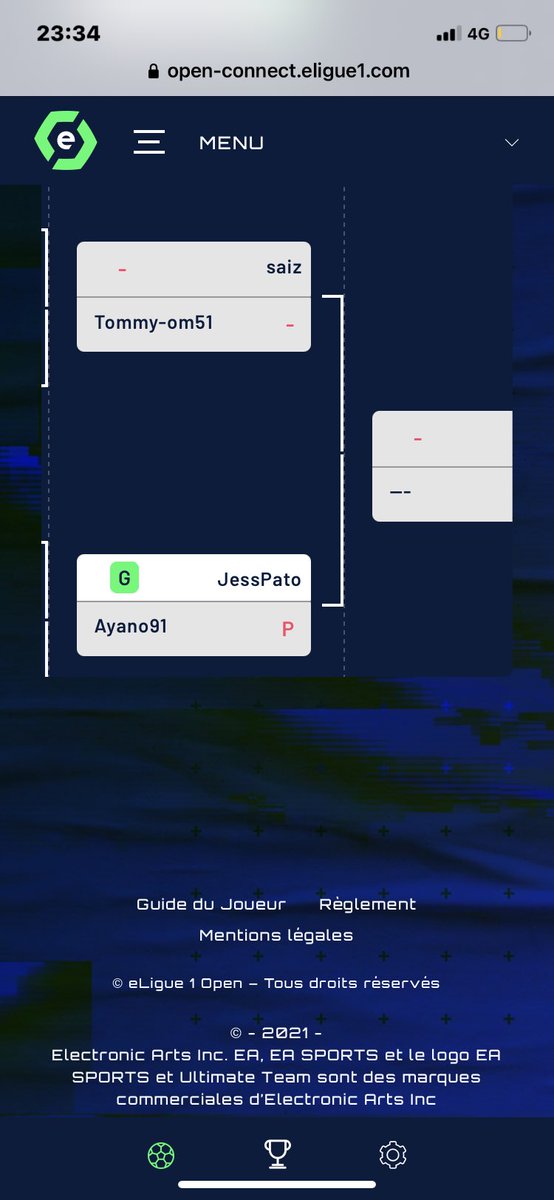 JessPato89's tweet photo. 64eme de finale de l’ @e_LIGUE_1 ✅✅✅ 

Place au 32eme !!! 

GG a mon adversaire @Melvin_912 qui fait Elite en FC , très bon joueur et très fair play...

@SkiggL @MLaatynow @Justicier2lombr https://t.co/HIdpd1EHXz