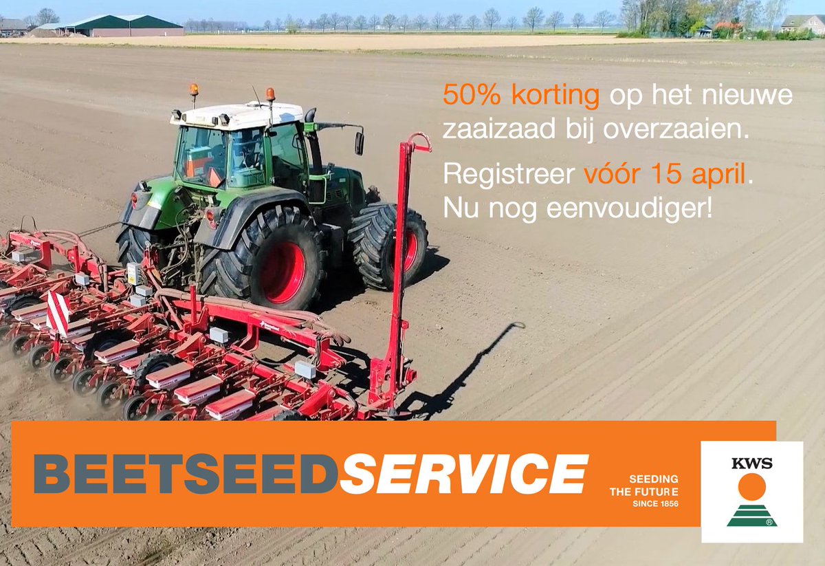 KWS_Benelux's tweet photo. 🇳🇱 Registratie Beet Seed Service nog eenvoudiger!
🔸Stuur uw ‘Cosun orderbevestiging bietenzaad’
naar: beetseedservice-nl@kws.com
🔸U ontvangt een e-mail met bevestigingslink
🔸Open de link en vul uw gegevens in.
#bieten #suikerbieten #KWSFeeedbeet #BeetSeedService https://t.co/fKpBH8Mggc