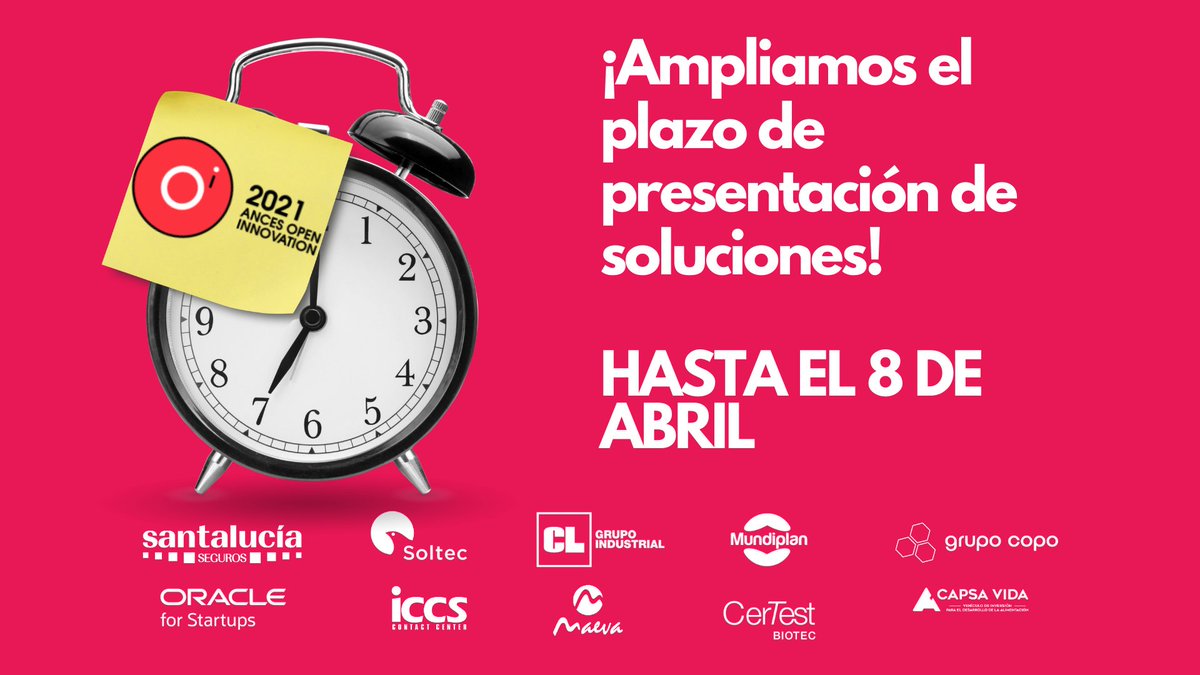 CerTest Biotec, S.L. (@certestbiotec) on Twitter photo #ANCES, la Asociación Nacional de Centros Europeos de Empresas e Innovación, ha ampliado el plazo de presentación de soluciones tecnológicas dentro del programa ANCES OPEN INNOVATION 2021, donde #CerTest participa como empresa tractora.
#AncesOpenInnovation2021
<a href="/AncesSpain/">AncesSpain</a> #ANCES, la Asociación Nacional de Centros Europeos de Empresas e Innovación, ha ampliado el plazo de presentación de soluciones tecnológicas dentro del programa ANCES OPEN INNOVATION 2021, donde #CerTest participa como empresa tractora.
#AncesOpenInnovation2021
<a href="/AncesSpain/">AncesSpain</a>