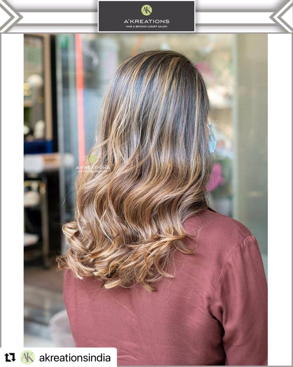 ramgore7777's tweet photo. #Repost @akreationsindia with @make_repost
・・・
A perfect fusion of brown and blonde hair hues that produces a natural, sun-kissed look!! 

Hair colored and styled by Style Director Ram Gore (@ramgore7777 ) . 

Bandra 📍 : Sagar Fortune, Ground  Floor, Waterfield road Bandra https://t.co/6iXfxuMKPk