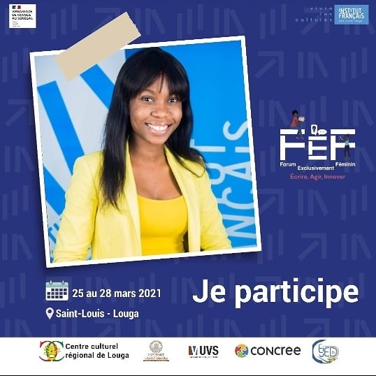 AradesSenegal's tweet photo. Lever de rideau sur la première édition du Forum Exclusivement Féminin 😊. Pendant 4 jours, Saint-Louis, Louga et bien sûr les plateformes numériques donnent l'exclusivité et l'attribut de la parole aux femmes pour #écrire, #agir #innover.
 #FEF2021 #AradEs #IFSL #jigéén #kebetu https://t.co/dRp8RWrEEE