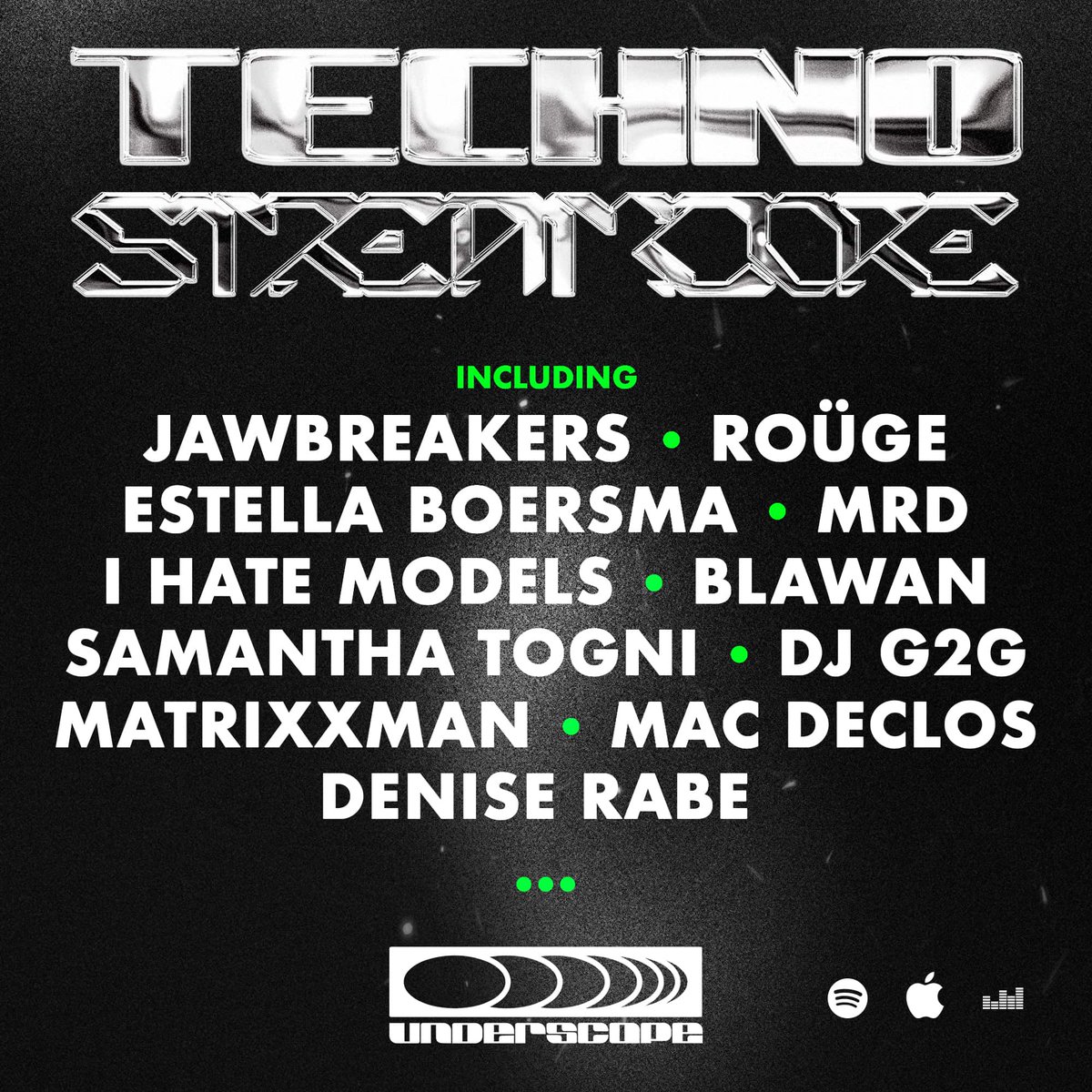 UnderscopeFR's tweet photo. [TECHNO STREAMCORE UPDATE]

Grosse update sur notre playlist techno Streamcore avec une sélection des meilleurs tracks Techno et Rave de 2021 🔉

À écouter par ici ▶ https://t.co/cnxouJjpei https://t.co/brMDP4AzGi