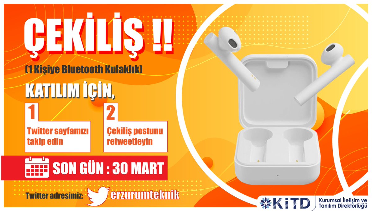 etukurumsal's tweet photo. 📌 Sevgili Gençler🙋‍♂️
Çekilişimize katılmak için Twitter sayfamızı takip etmeniz ve gönderiyi Retweet yapmanız yeterli. 🎉 https://t.co/3ZdZIXHfTu
