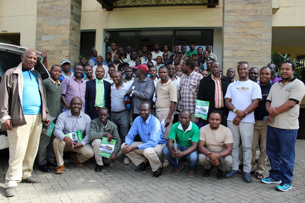 Members of (Eatgud)East Africa Tour Guides Savings and credit cooperatives society Ltd in a group photo at Melili Hotel - Nairobi South B.