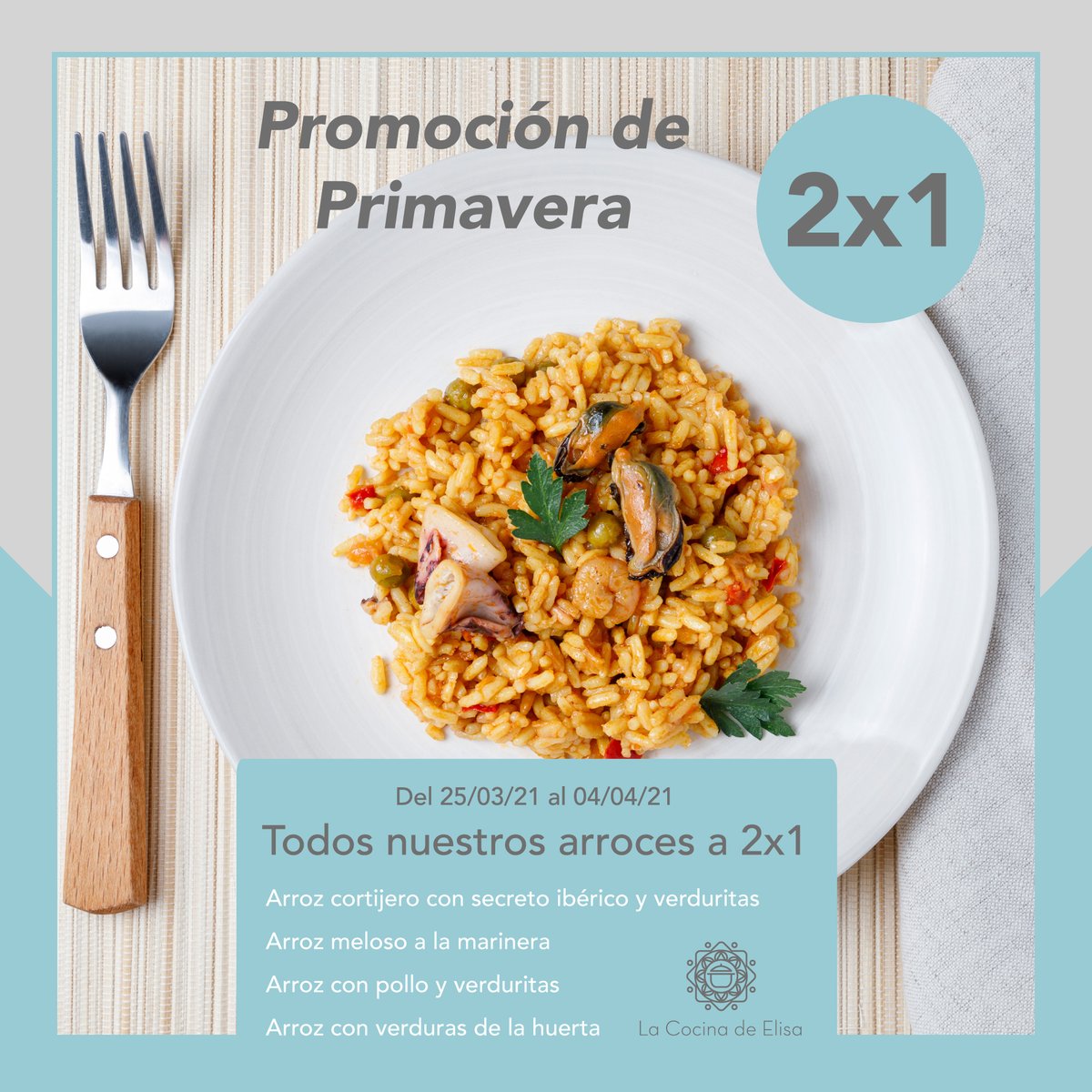¡Chs, chs! Venimos a contarte que estamos de oferta… 🤩¡Sí, sí! ¡Promoción de primavera! 2×1 en todos nuestros arroces. Date prisa y visítanos 😍🚀

 🌐lacocinadeelisa.es

#LaCocinaDeElisa #comidacasera #healthyfood #takeaway #benalmádena #promocion #oferta #healthcare