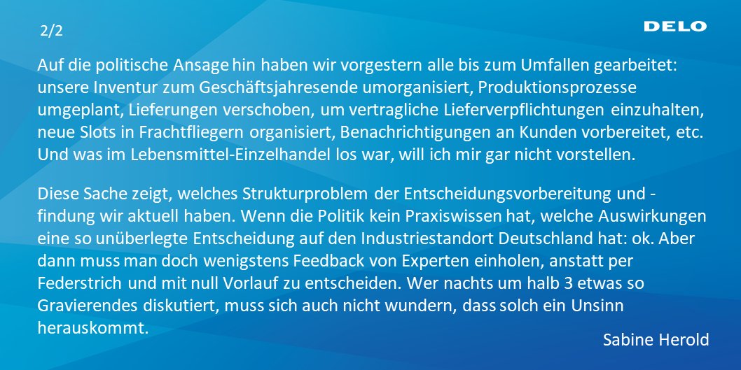 SHerold_DELO's tweet photo. Auch mit einem Tag Abstand bin ich noch völlig fassungslos, wie unbeschwert von Fachwissen die Politik in Deutschland gerade agiert. Hier mein Versuch, es in Worte zu fassen. #Osterruhe https://t.co/c6Q4rb6fgJ