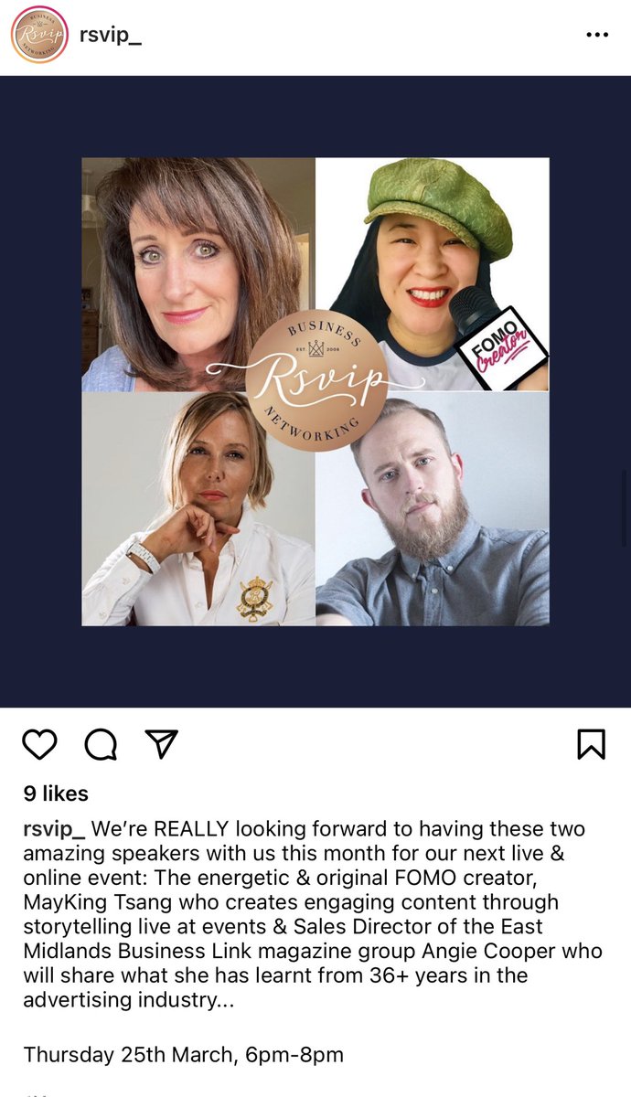 MayKingTea's tweet photo. So THIS is happening tonight with @RSViP_
The lovely @Yvonnereddin has registered.
Have you?
https://t.co/OBRjuqsFMO
#rsvip #letsgetinspired #helpsharecollaborate https://t.co/IKAkDt0d3E