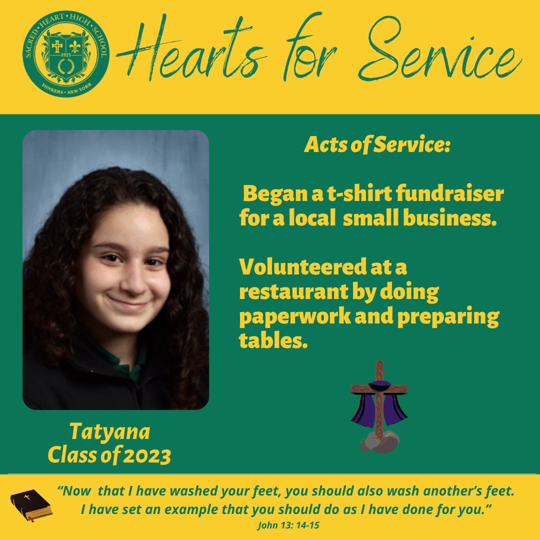 WeRSacredHeart's tweet photo. This week in our "Hearts for Service" series we introduce Tatyana (‘23) and Yestro (‘23). Thank you for sharing your service with us! #WeAreSacredHeart #Service #HeartsforService #SHHeartsforService #Lent #ArchStudentService https://t.co/lit3DUfPpO