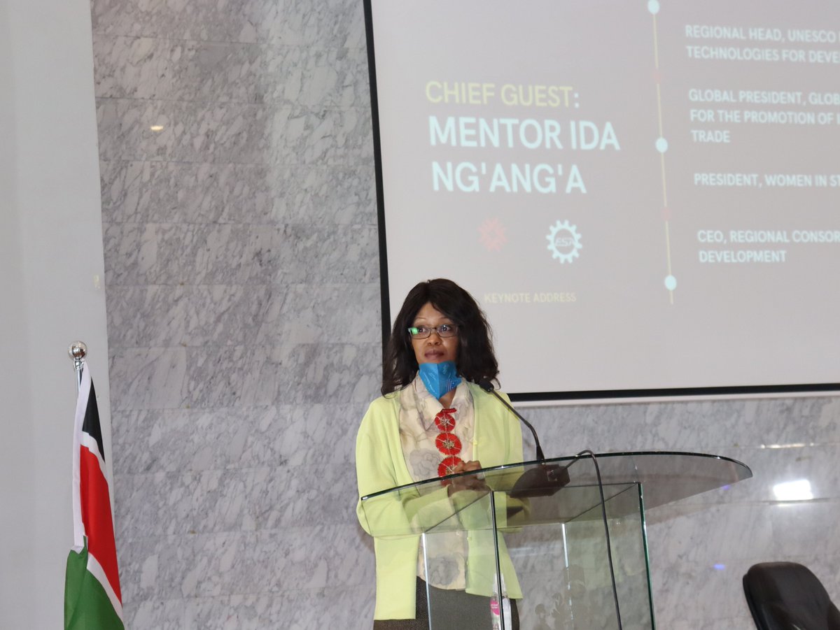 Chief Guest <a href="/Mentor_Ida/">Ida Ng'ang'a</a> bringing into the house more than two-decade-worth of experience. Ida is Regional Head, UNESCO Emerging Tech; Global President, Startup Innovation.
#IESC4_0
#EconTwitter
#WearAMask
#EngineeringintheNewNorm
<a href="/uonbi/">University of Nairobi</a>
<a href="/esa_uon/">esa uon</a>
<a href="/KeRRA_Ke/">Kenya Rural Roads Authority (KeRRA)</a>
<a href="/KenGenKenya/">KenGenKenya</a>
<a href="/AAKenya/">AA Kenya</a>