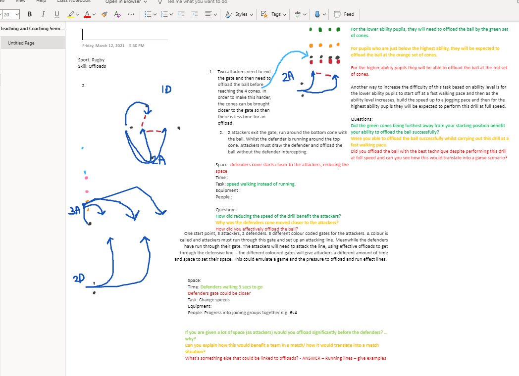 Some great examples again from <a href="/LouCollHESport/">LouCollHESport</a>  Yr1 Principles of Teaching and Coaching. Progressive practices, differentiation and levelled questions👏