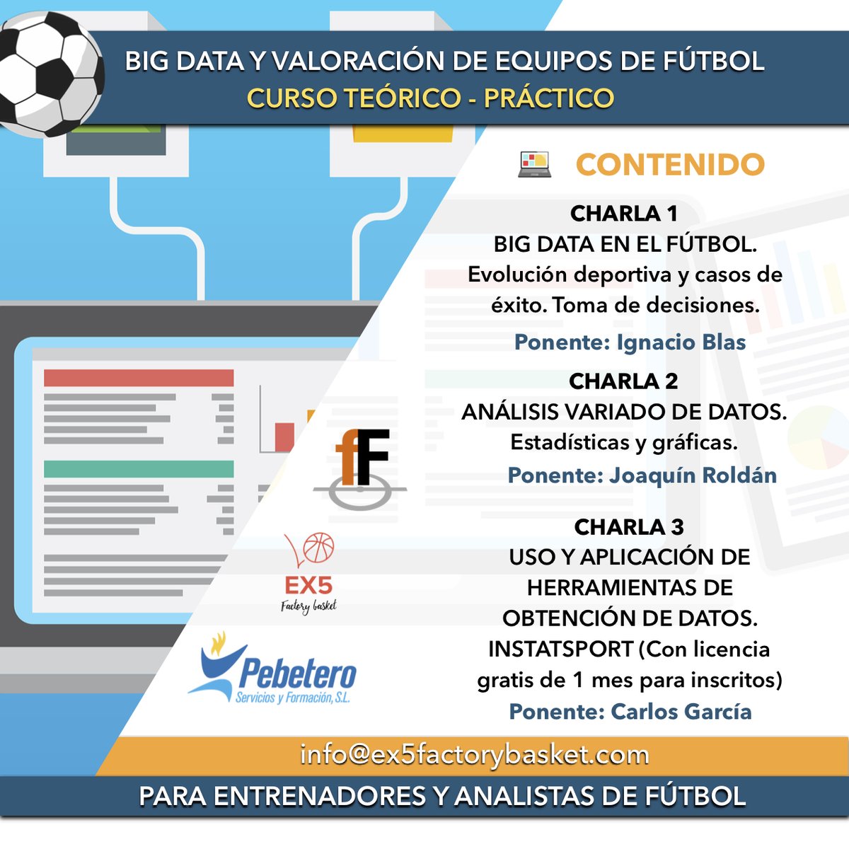 📚 Curso de BIG DATA y valoración de equipos de fútbol ⚽️ 
💻 En directo y diferido. 
📆 16 (De 16 a 20h) y 17 de Abril (De 10 a 12h)
📝 Inscripción: forms.gle/Ak6T5LaqJuZJCB…
📋 Con certificado formativo.
💰 15 euros (Descuentos disponibles)

<a href="/fiebrefutboles/">fiebreFutbol</a> <a href="/PebeteroFutbol/">Pebetero Fútbol</a>