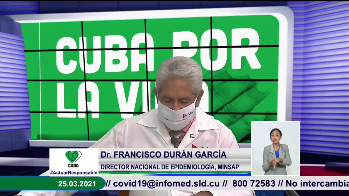Castellon815's tweet photo. Se mantiene alta transmisión de #Covid_19, dice con voz casi apagada pero firme el @DrDuranGarcia. ¡Por cada 100 contactos, 95 o 96 dan positivos!. Ayer 3 fallecidos y 816 casos, casi a las puertas de los 70 mil contagiados. #ActuarResponsable #CubaPorLaVida @MINSAPCuba https://t.co/epQRtrNMFG