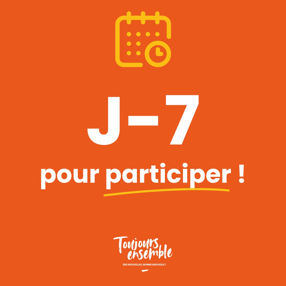 Tic... Tac.... il ne reste plus que quelques jours avant la fin de la campagne #ToujoursEnsemble ! Allez vite sur toujoursensemble.fr pour obtenir votre code personnel afin d'envoyer une carte personnalisée à un de vos proches ! 
#personnesagees #EPHAD #solidaire