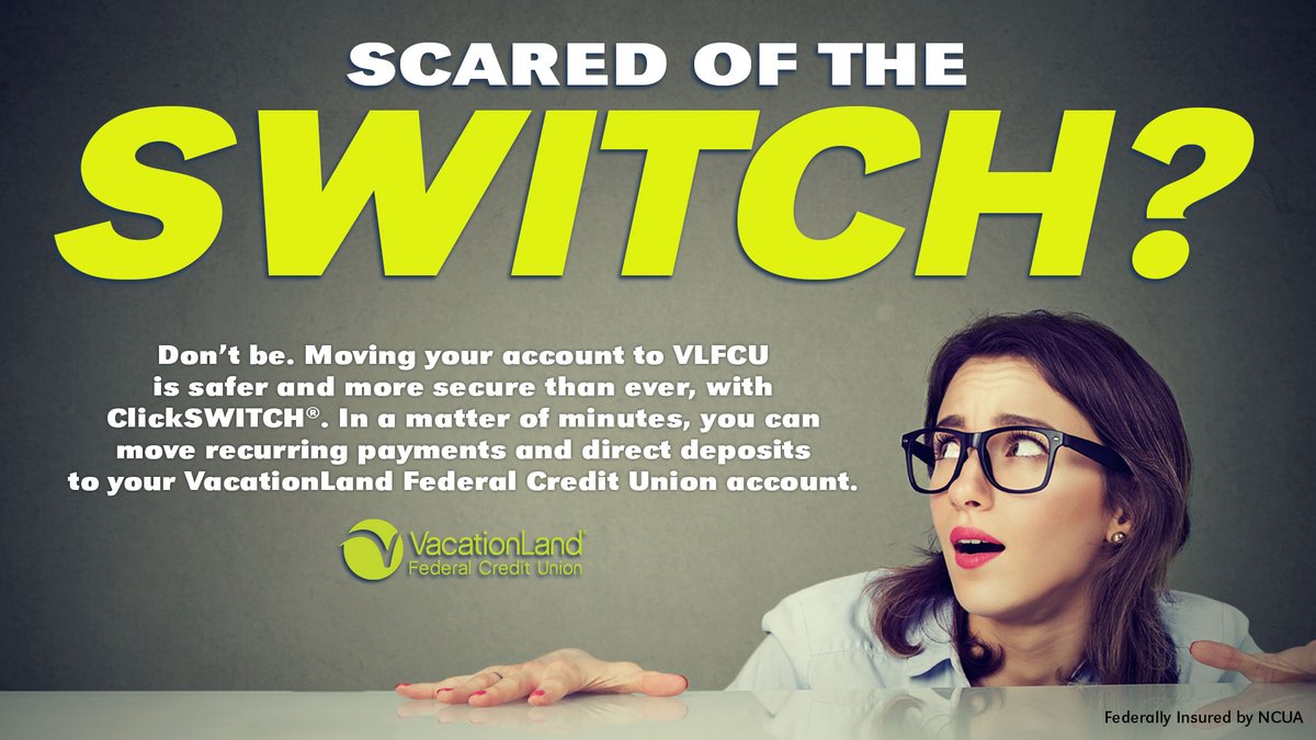 Change is in the air with spring just around the corner. Thinking of changing financial institutions? ClickSWITCH helps you easily move your accounts over to @VacationLandFCU. We can help you close your old accounts! It's as easy as a click! #sponsor Info: bit.ly/3jjU82X