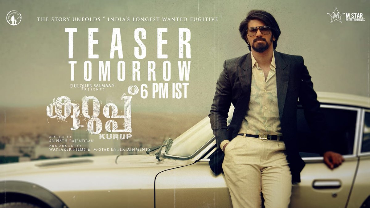 DoneChannel1's tweet photo. It’s been a long time conning but the wait is almost over. Stay tuned to this space to watch the teaser of #Kurup tomorrow @ 6pm
@srinatkp @sobhitaD  @Indrajith_s  @sunnywayn @kurupmovie @dqswayfarerfilm @DoneChannel1 
#குருப் #KurupTeaserMarch26 https://t.co/7TXLXrIyih