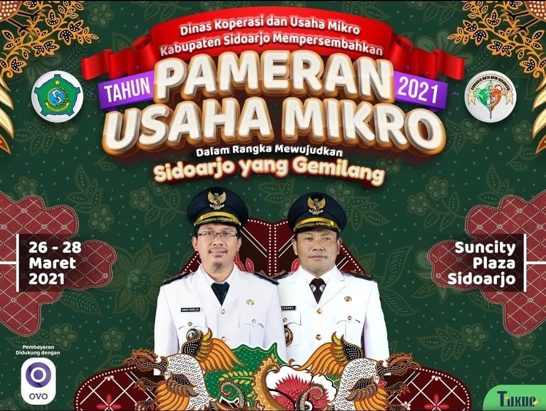MallSuncity's tweet photo. Hai warga sidoarjo...
Segera kunjungi Pameran Usaha Mikro dalam rangka mewujudkan sidoarjo yang gemilang, pada tanggal 26 - 28 Maret 2021 di area parkir @suncitymallsda .

Yuk buruan ajak teman dan keluarga berbelanja di @suncitymallsda sambil menyaksikan event dan hiburan kita https://t.co/w7BV4Kj4FD