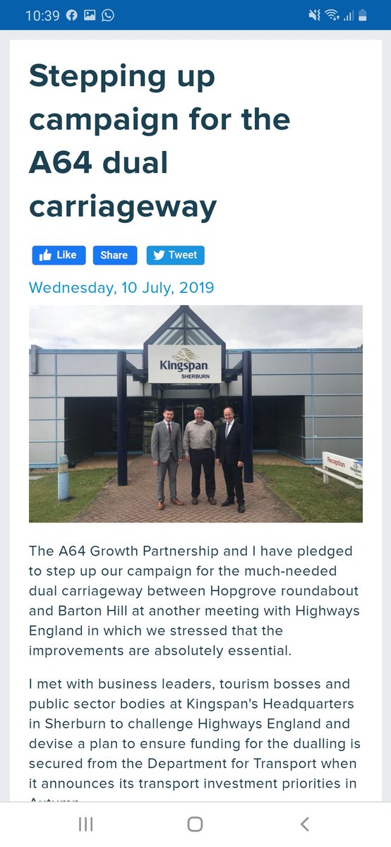 RushRJ2's tweet photo. @BldgSafetyReg @kevinhollinrake Why is Mr Hollinrake using Kingspan's facilities to hold meetings about the A64? https://t.co/zKuxx87LNn