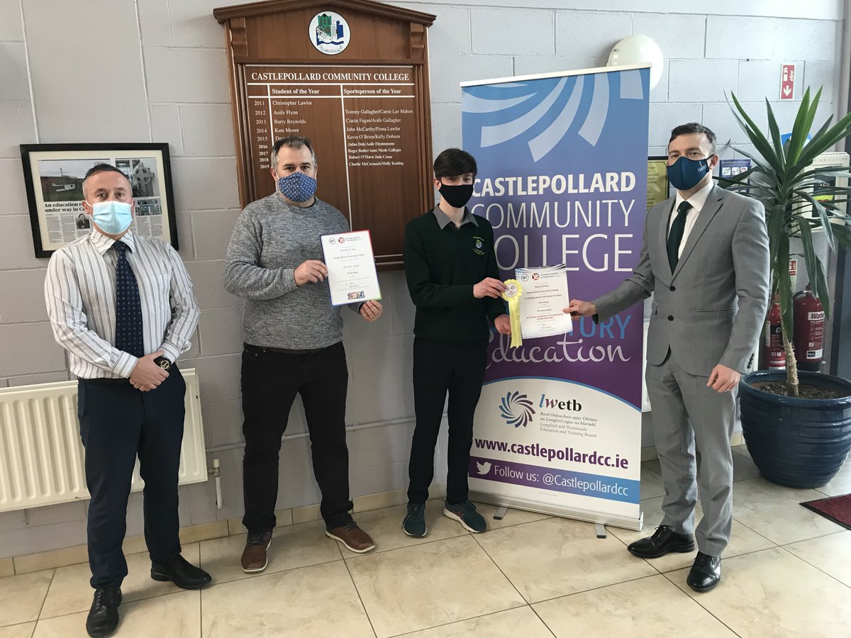 Everyone here at the college would like to congratulate Patrick D'arcy on his fantastic achievement in this year's <a href="/BTYSTE/">BT Young Scientist</a> Patrick's invention, The Wide Awake was awarded third place in the Technology section of this years' exhibition.