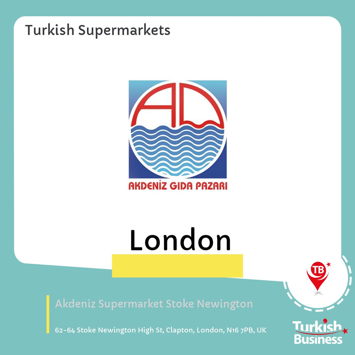 TurkishUK's tweet photo. Turkish Business of the Day:
Turkish Supermarkets (Akdeniz Supermarket Stoke Newington)

Download our App for more details.

#Turkish #Supermarkets #Akdeniz #Supermarket #Stoke #Newington #turkishbusiness #turkishbusinessapp #turkishbusinessorg #turkishbusinessuk https://t.co/OzvROjbd7j