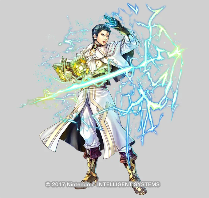 【お仕事】ファイアーエムブレムヒーローズにて本日配信、神装英雄「雷神の右腕 ラインハルト(CV:利根健太郎様)」のイラストを描かせていただきました。アスク王国の衣装を身に纏った白いラインハルト様です、よろしくお願い致します。#FEヒーローズ #FEHeroes 