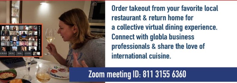 GlobalChamber's tweet photo. Join us at @GlobalChamber for a fun and educational virtual gathering of global business people to network while enjoying a global dining meal of your preference... focus: #INDONESIA. Dinner Americas, 7am in Friday in #Jakarta. #globaltribe #virtualdining https://t.co/JlxjBzfUc9 https://t.co/4uAzs7TQuT