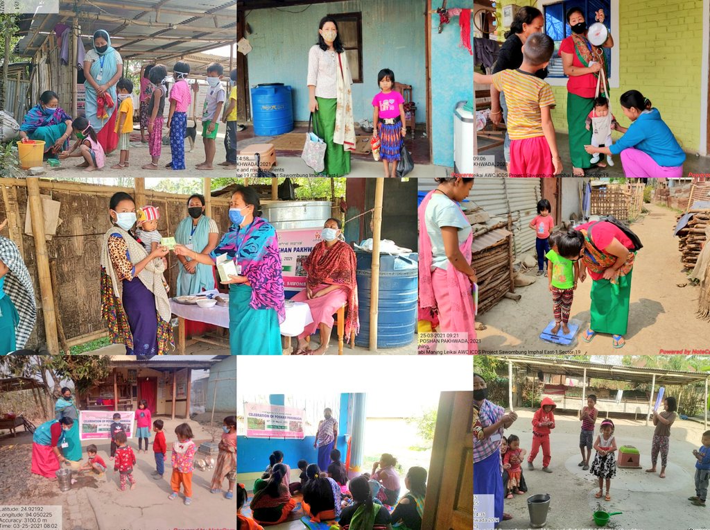bem_hidang's tweet photo. #PoshanPakhwada2021 
Awareness Camps about 5 Sutras (First 1000 days, Anaemia, Diarrhoea Hand wash &amp; Sanitation &amp; Poustik Aahaar) are orgd by #AnganwadiDidi Sector-19 ICDS Imphal East-I #Manipur @narendramodi @MinistryWCD @POSHAN_Official @NBirenSingh @NgangomU @BanteeKonthouj1 https://t.co/bItcXdGrz6
