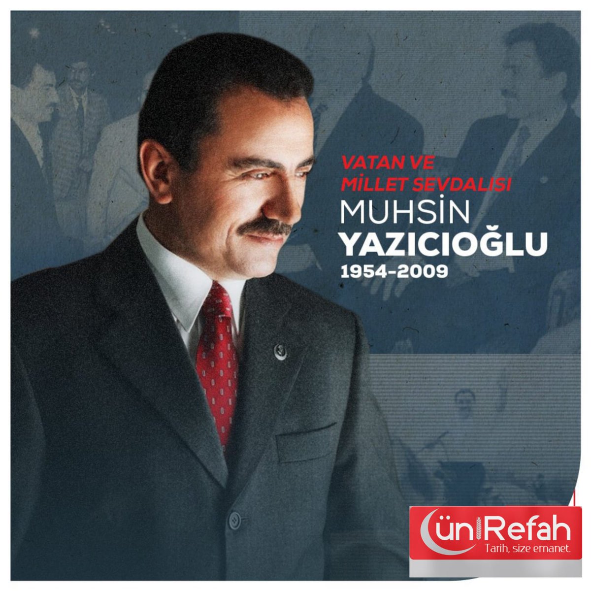 Vatan ve millet sevgisiyle Türkiye’nin siyasetinde iz bırakan liderlerden olan merhum #MuhsinYazıcıoğlu’nu vefatının 12. sene-i devriyesinde rahmetle yâd ediyoruz. Mekânı cennet, makamı âli olsun.