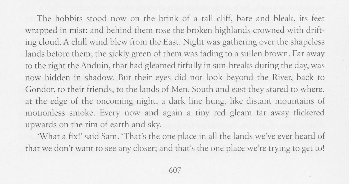 AlanLee11225760's tweet photo. It's #TolkienReadingDay Here's a passage I keep coming back to - from the opening page of book four of The Lord of the Rings. https://t.co/bOGfsQY5Sv