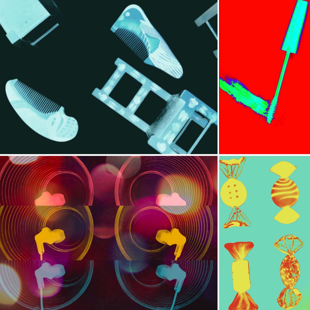 eastart08003's tweet photo. Intermediate Photo students used phone apps for a Pop Art twist on a traditional darkroom technique in these awesome digital photograms! #manray #rayograph #photograms #popart https://t.co/GjZbsgHSLx