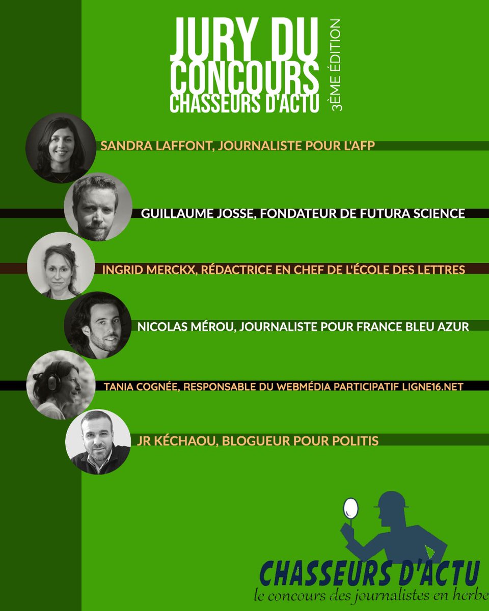 Article pour @ecoledeslettres présentant le concours médias #ChasseursdActu lancé par les #ProfDoc du bassin Nice est #EducMediaInfo <a href="/clemi_nice/">CLEMI Nice</a> <a href="/LeCLEMI/">CLEMI</a> <a href="/evs_de/">Inspection EVS - Académie de Nice</a> <a href="/AcademieNice/">Académie de Nice</a> Merci au 6 professionnels qui composent le jury ! @MerckxIngrid <a href="/NicolasMerou/">Nicolas Mérou</a> <a href="/jiairk/">J-R Kechaou</a> <a href="/GuillaumeJOSSE3/">Guillaume JOSSE</a>