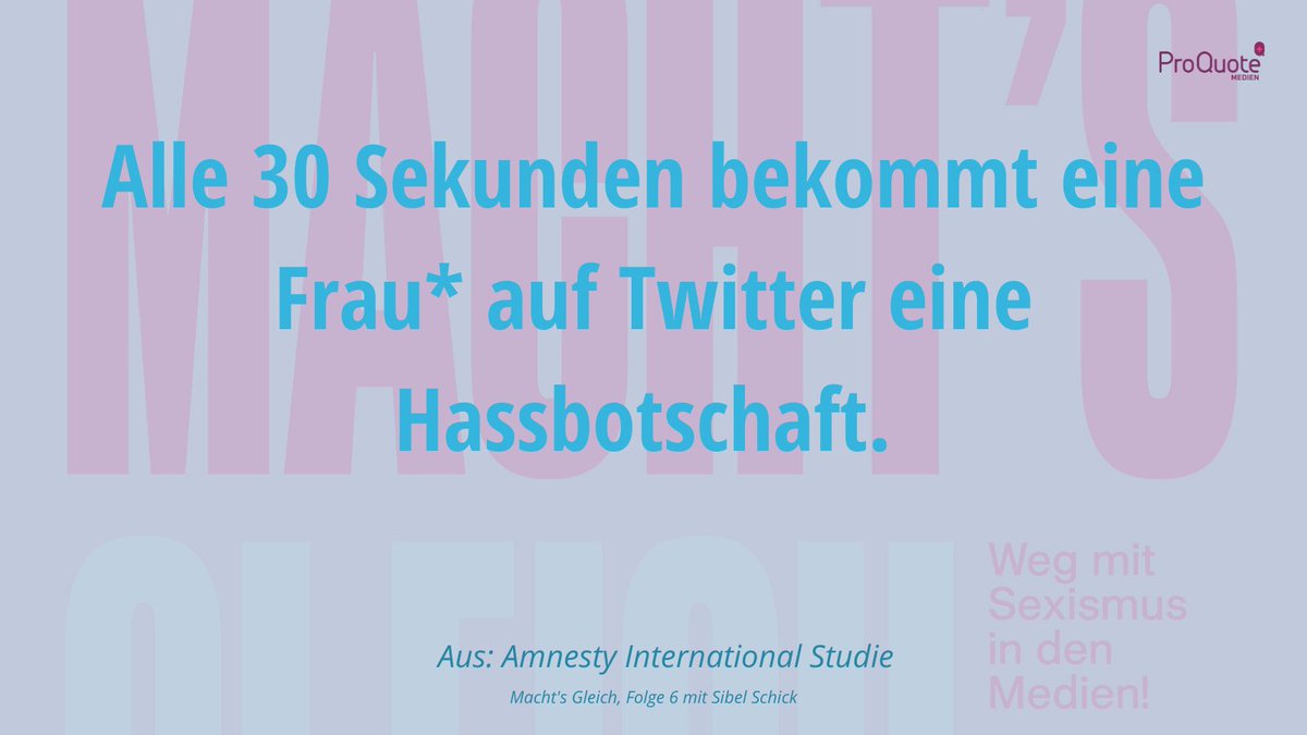 quote_pro's tweet photo. In der neuesten Folge von unserem #ProQuotePodcast #MACHTsGLEICH geht's um Hass im Netz. Wie übel es hier auf @Twitter zugeht, verdeutlicht dieses Stück Wissen aus der @amnesty Studie "TOXIC TWITTER - A TOXIC PLACE FOR WOMEN". Verlinkt in den Shownotes unseres Podcasts! #hörtzu https://t.co/Iu8Bb1LA85